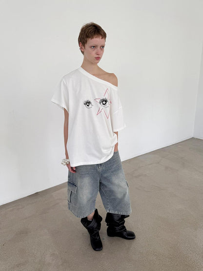 Delivery Vintage Light Blue Washed Denim Cargo Shorts Unisex