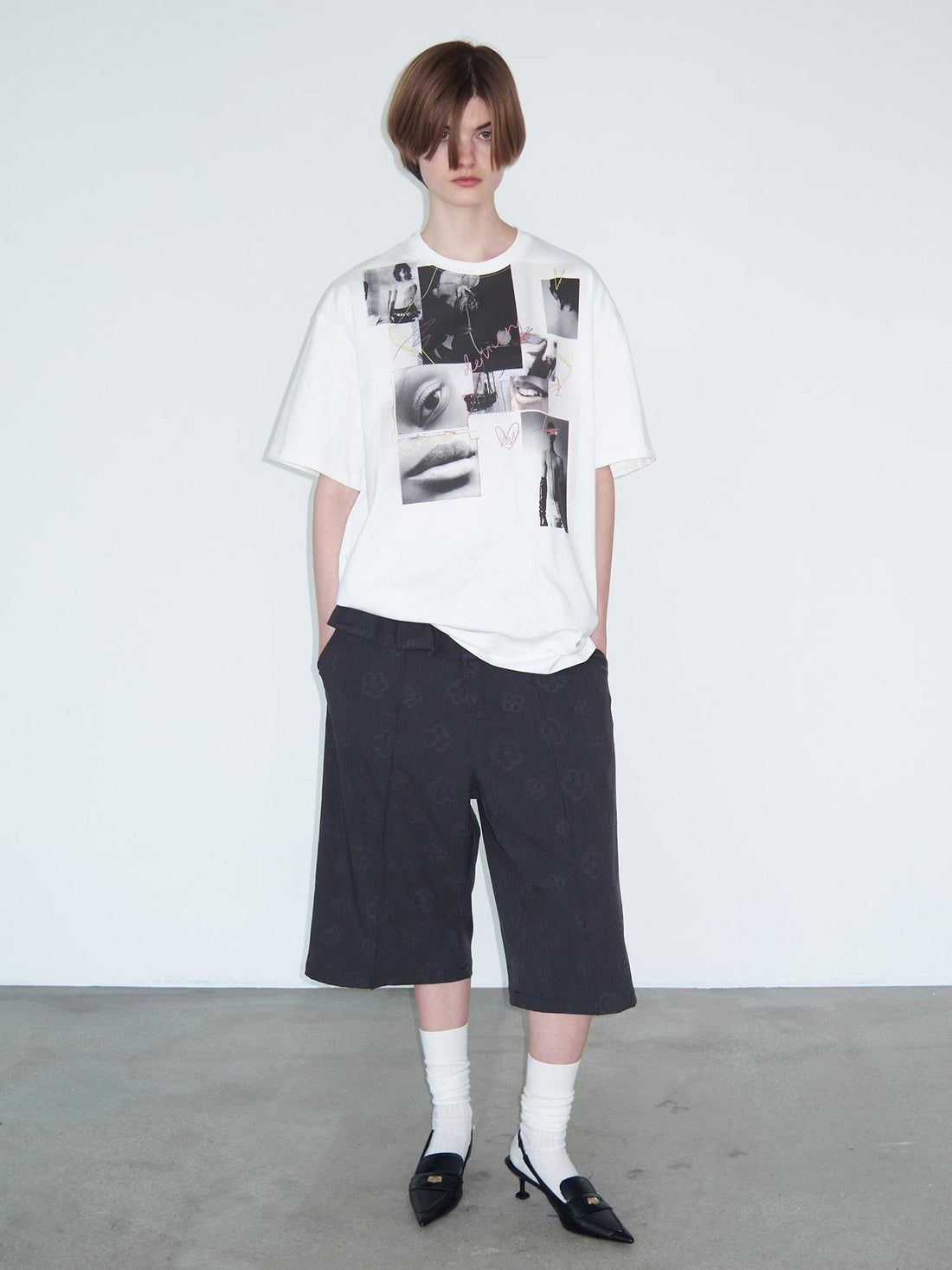 Delivery Vintage Photo Collage Doodle Print Tee