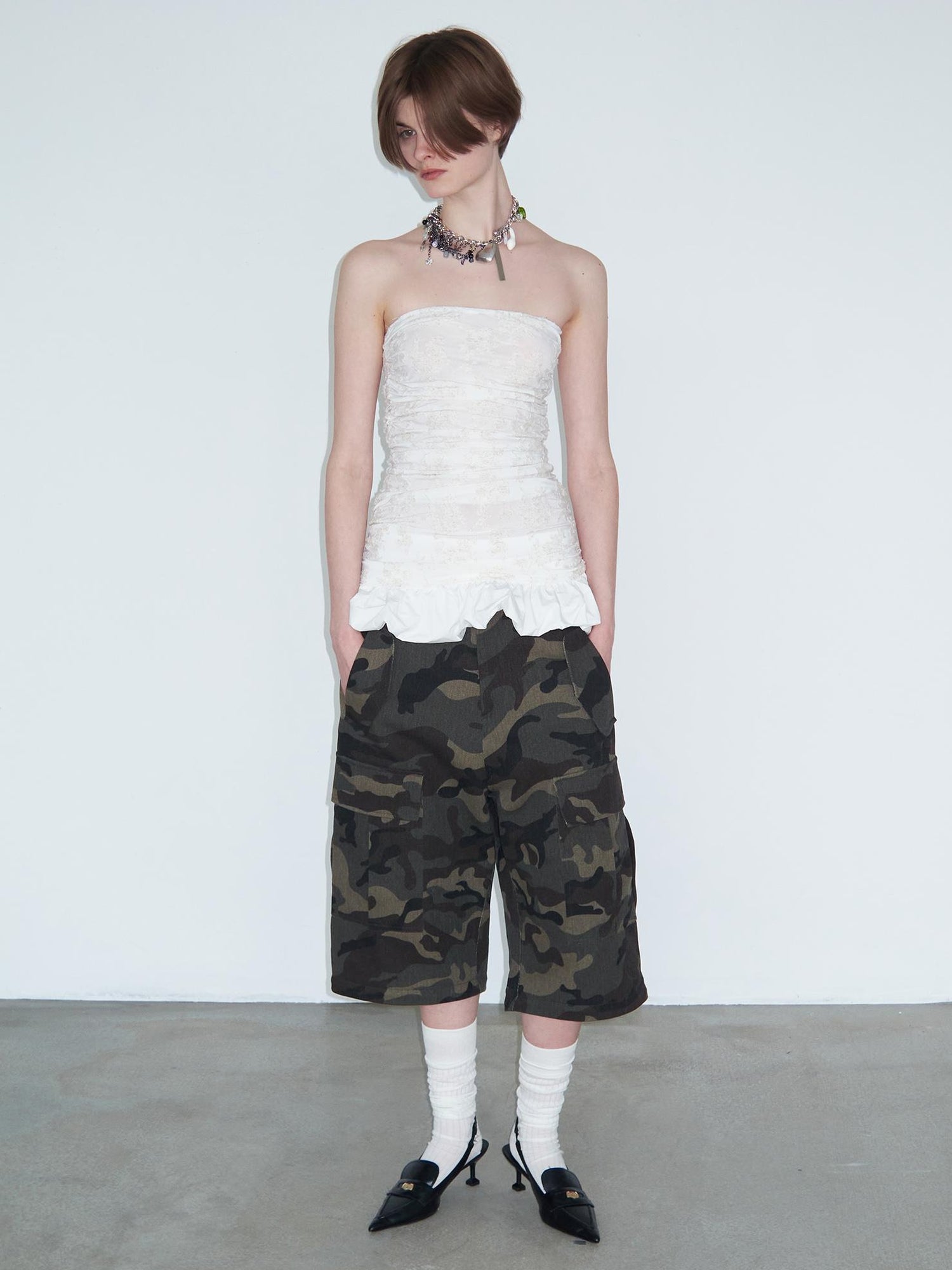 Delivery Vintage Washed Camo Cargo Pants Convertible Shorts