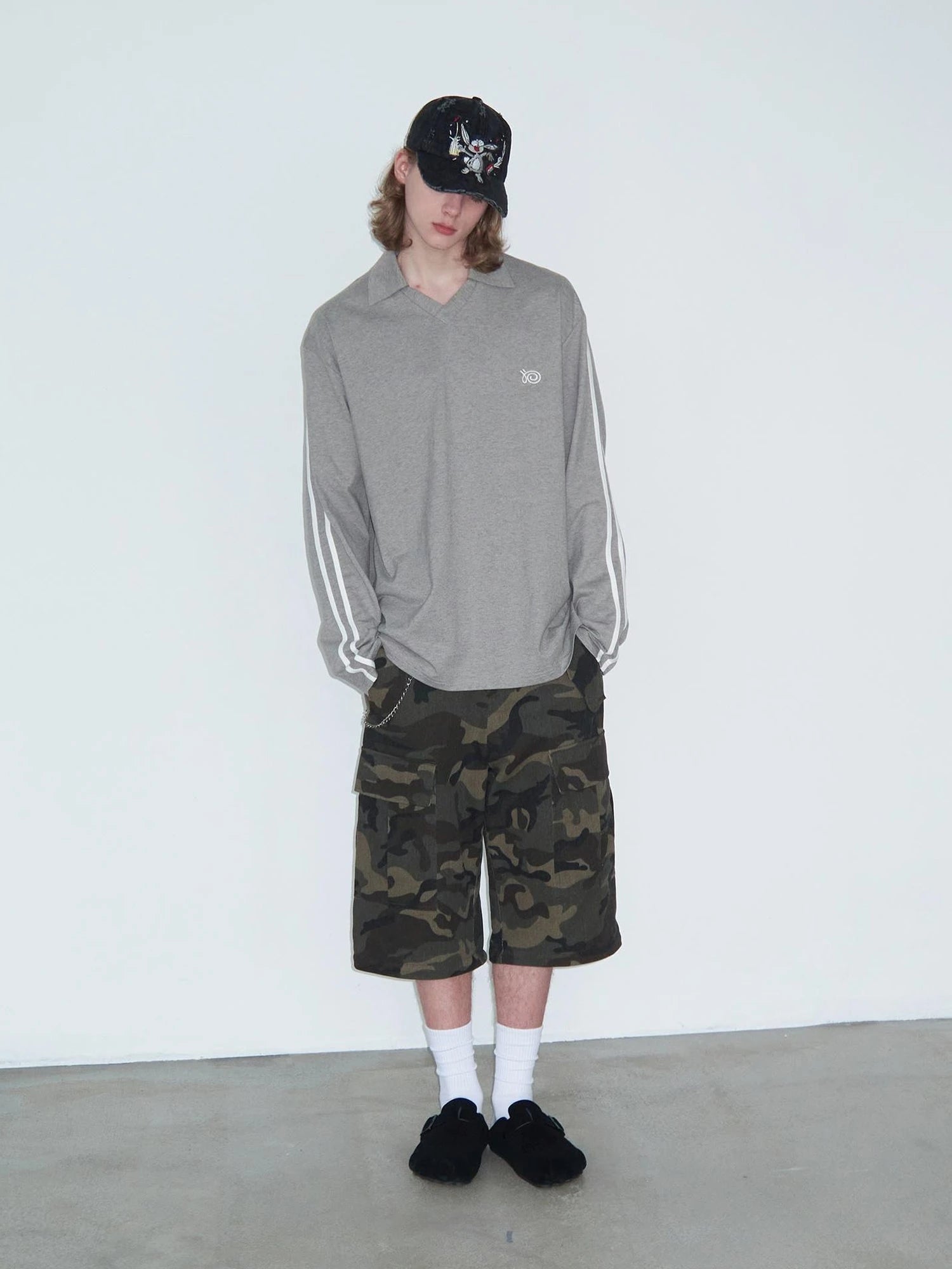 Vintage Washed Camo Cargo Pants Convertible Shorts