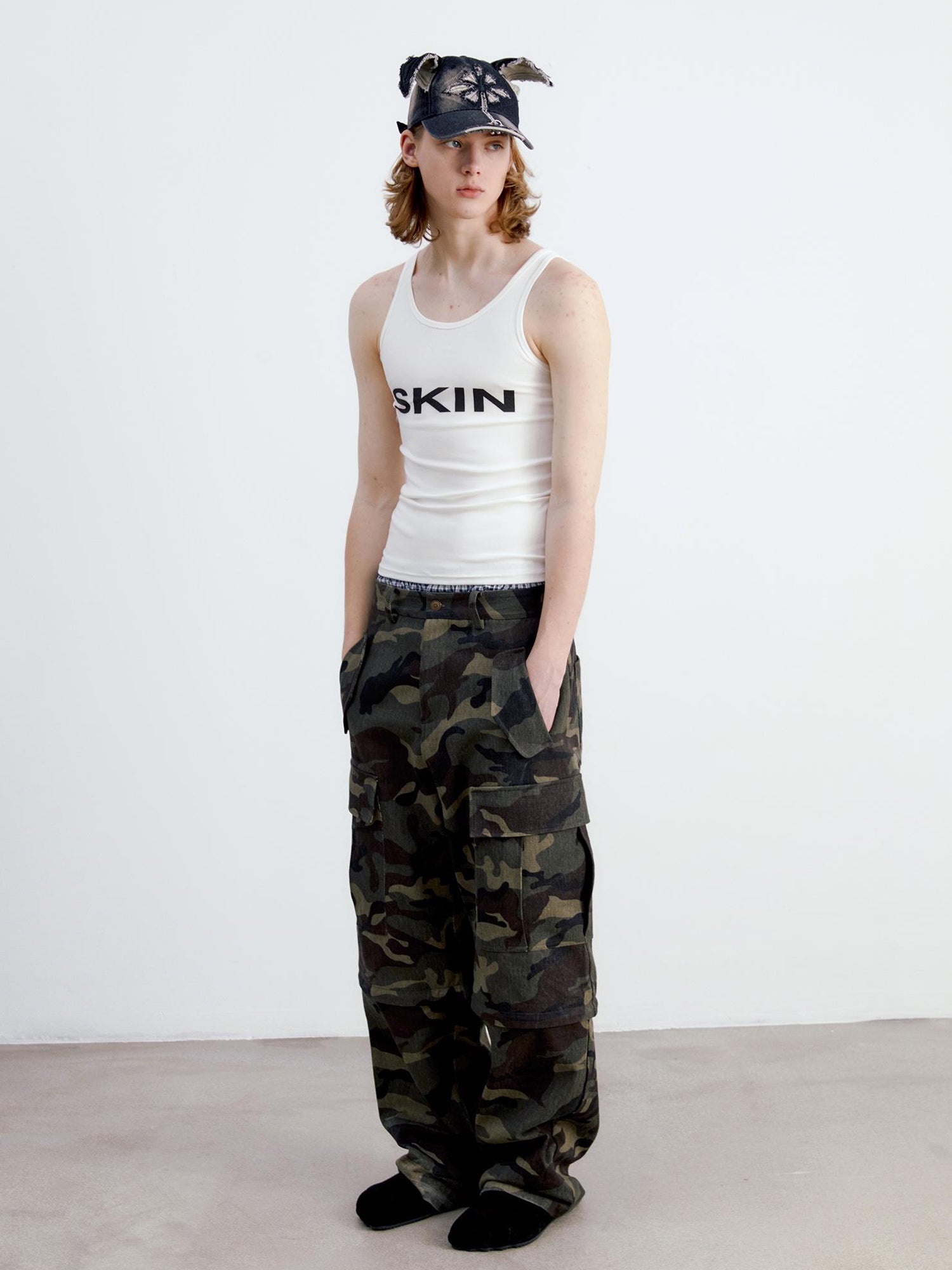 Delivery Vintage Washed Camo Cargo Pants Convertible Shorts