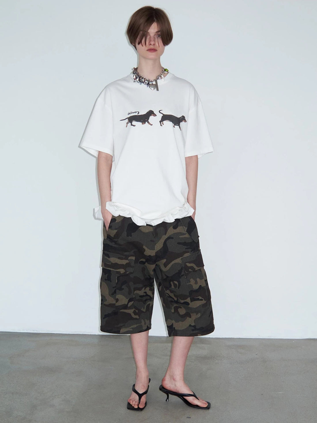 Vintage Washed Camo Cargo Pants Convertible Shorts