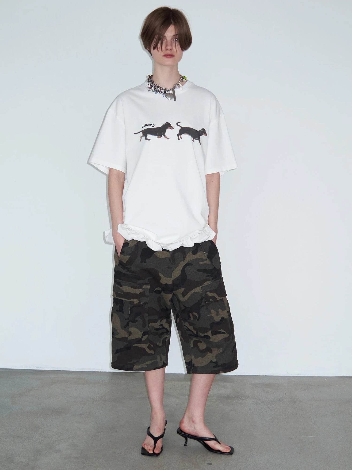 Vintage Washed Camo Cargo Pants Convertible Shorts