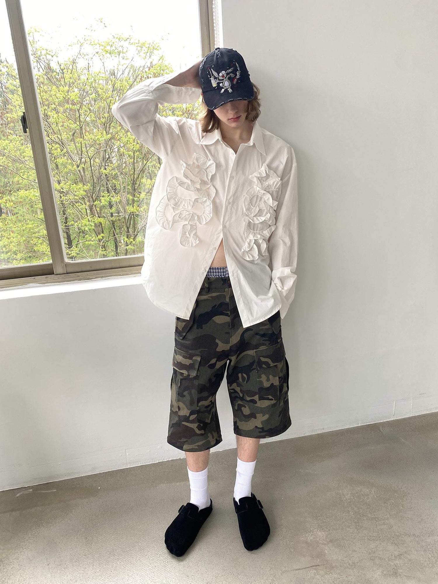 Delivery Vintage Washed Camo Cargo Pants Convertible Shorts