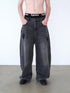 Delivery Washed Black Distressed Patchwork Women&