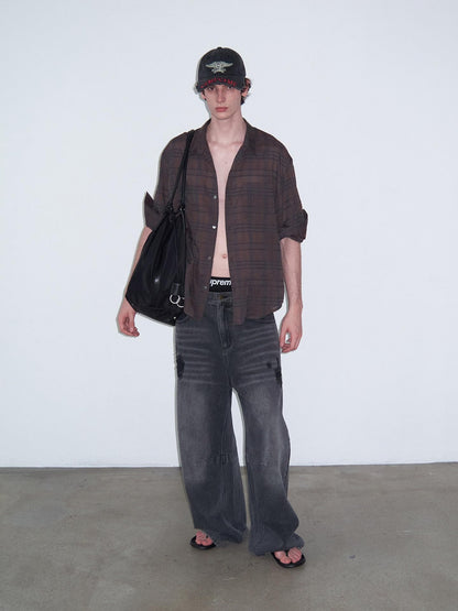 Delivery Washed Black Distressed Patchwork Women&