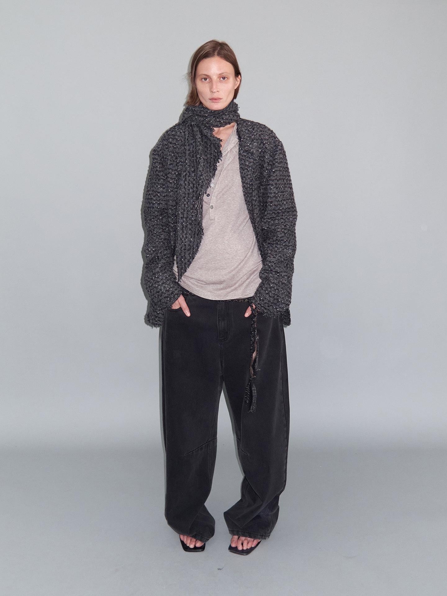 Delivery Washed Distressed Curved Cut Oversized Women&