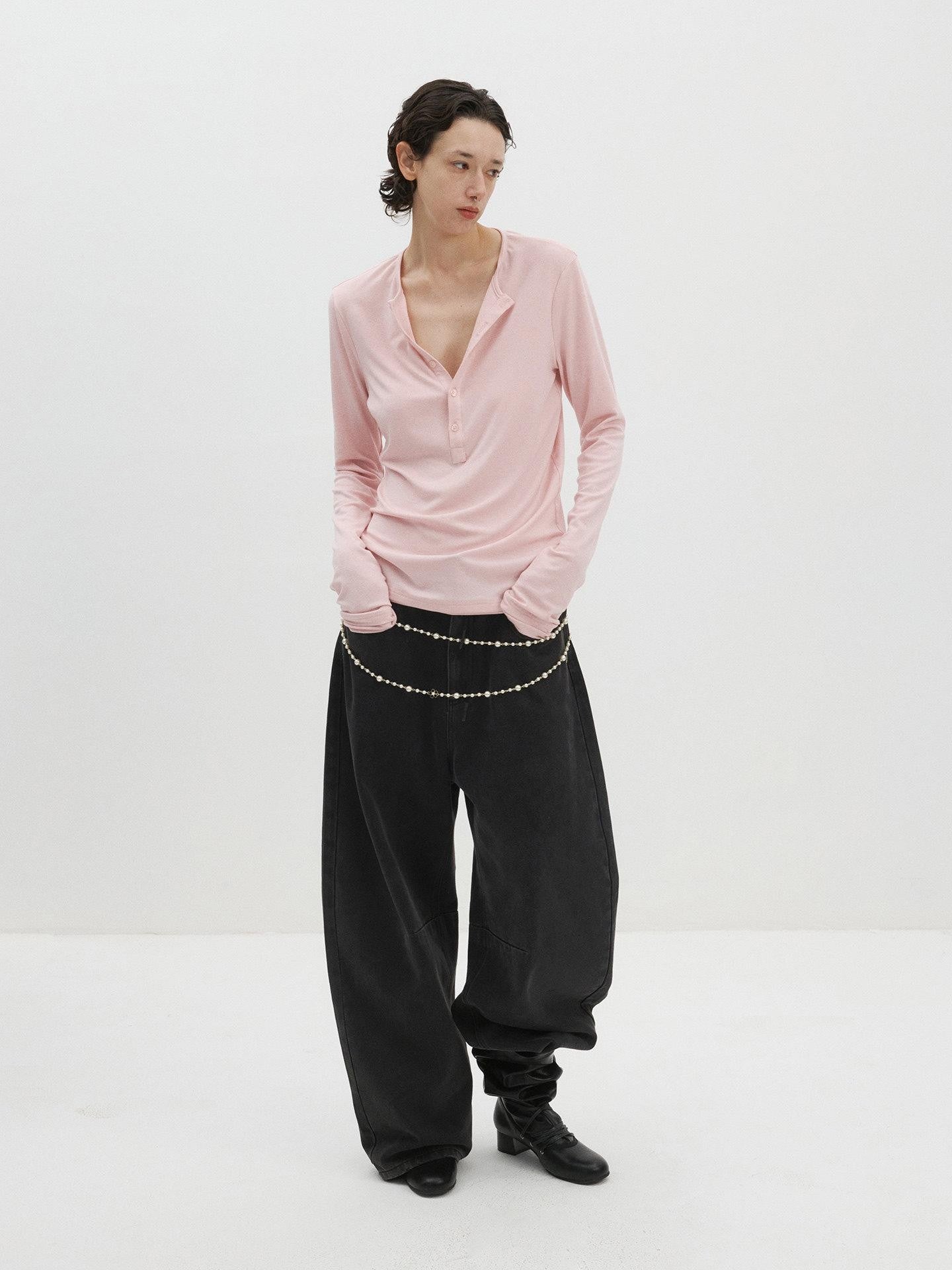 Delivery Washed Distressed Curved Cut Oversized Women&