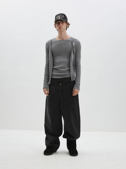 Delivery Washed Distressed Curved Cut Oversized Women&