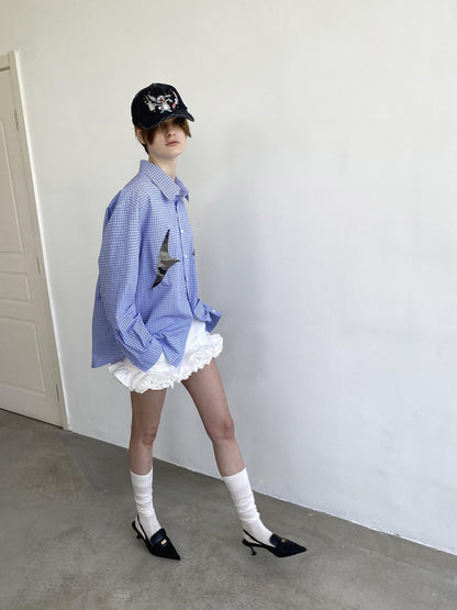 Delivery White Layered Ruffle Bloom Short Skirt