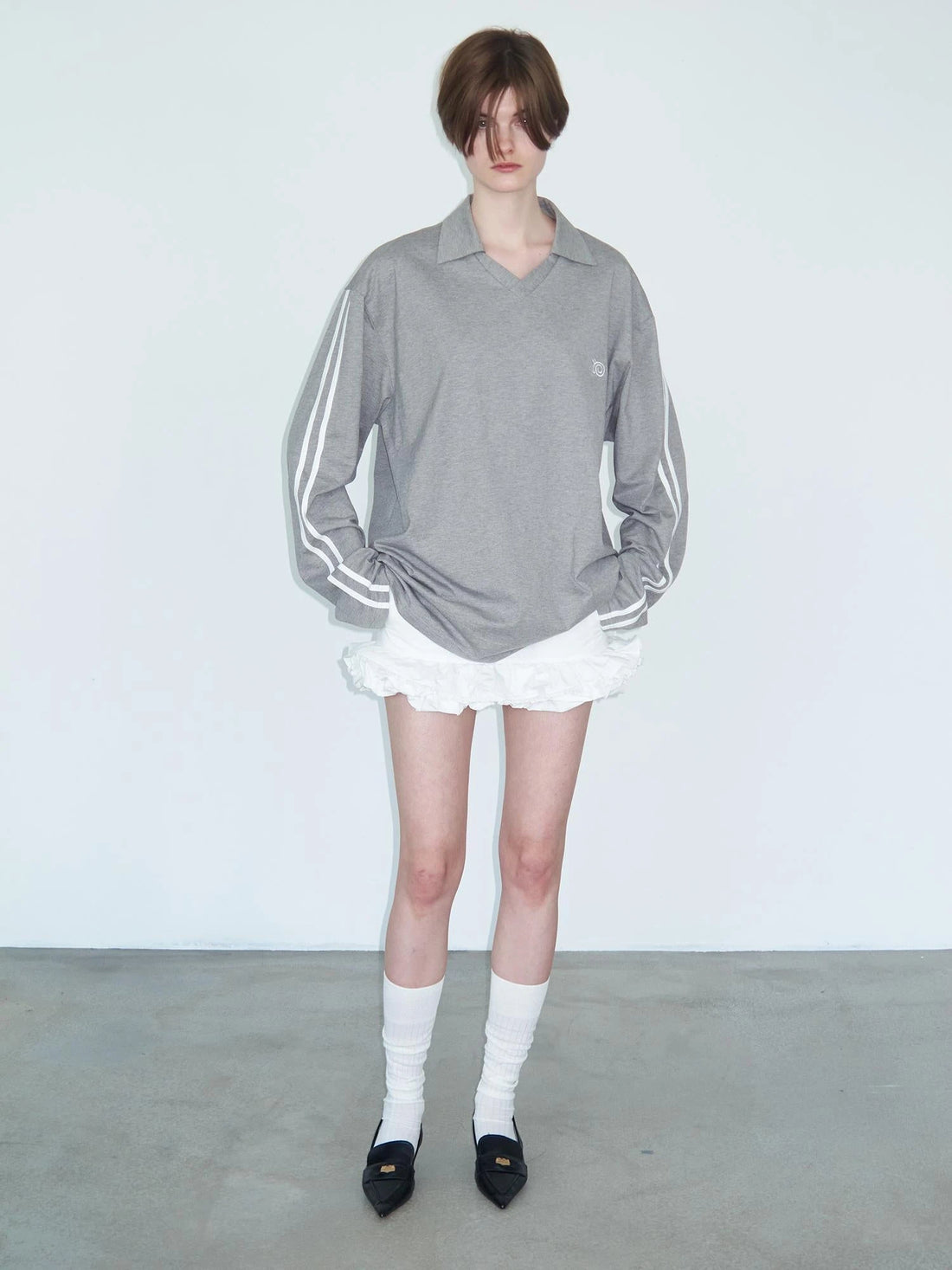 White Layered Ruffle Bloom Short Skirt