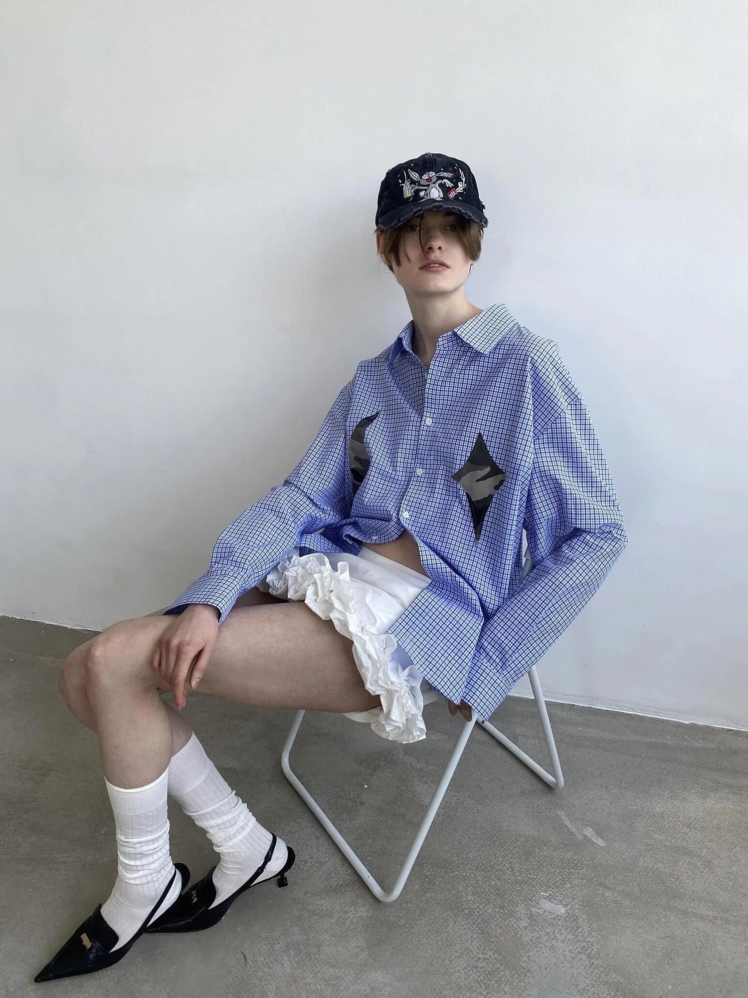 White Layered Ruffle Bloom Short Skirt