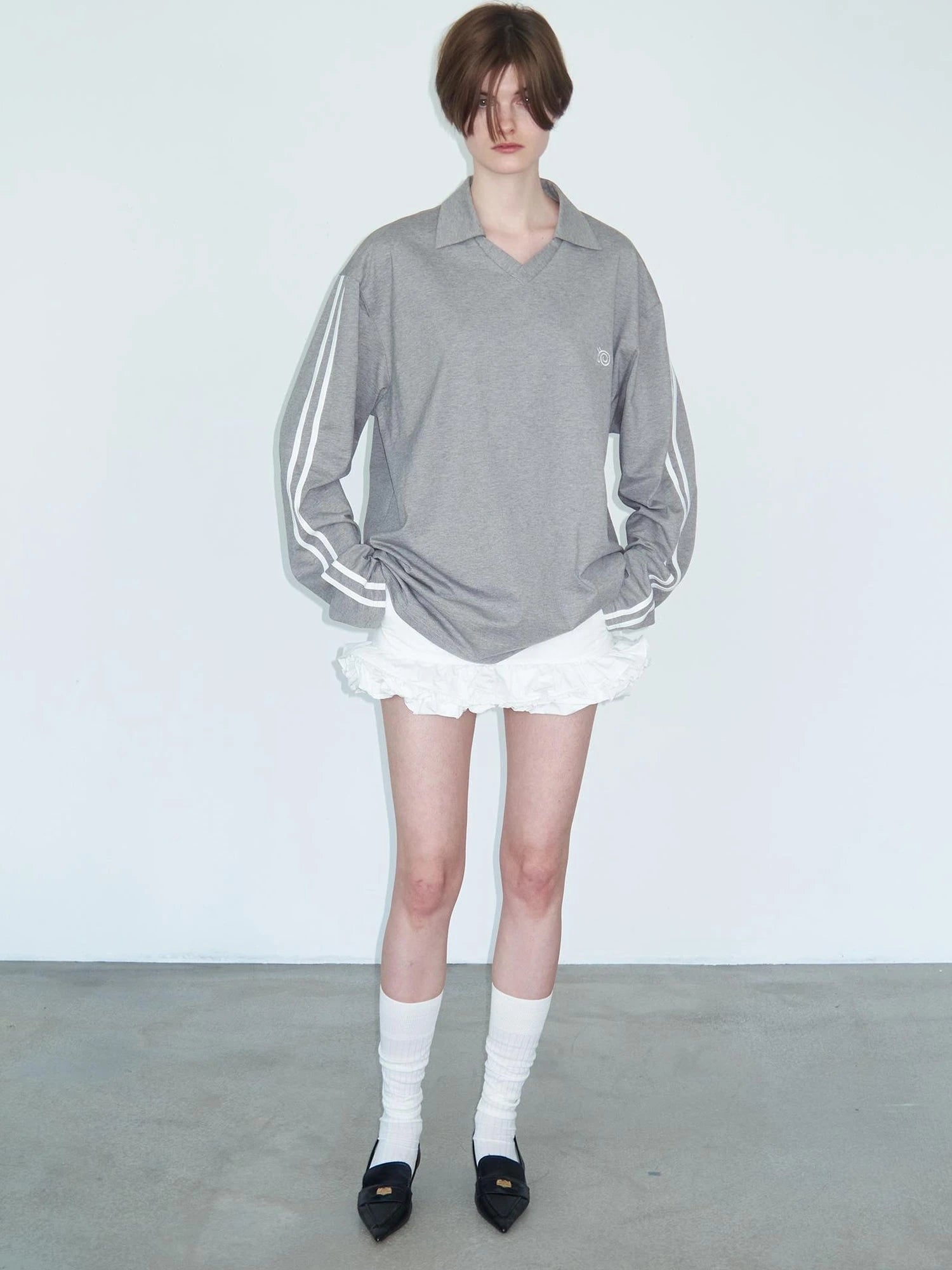 White Layered Ruffle Bloom Short Skirt