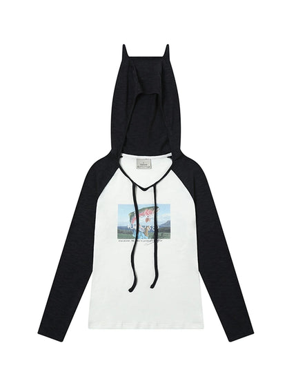 Devil Betta Earth Print Drop Shoulder Tee