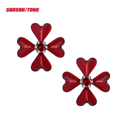 Designer Cross Flower Stud Earrings Elegant &amp; Chic