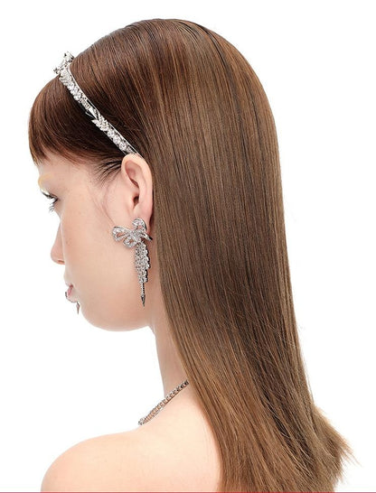 Designer Crystal Bow Hair Clip &amp; Earrings Set