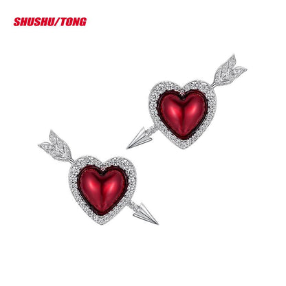 Designer Minimalist Heart Arrow Earrings