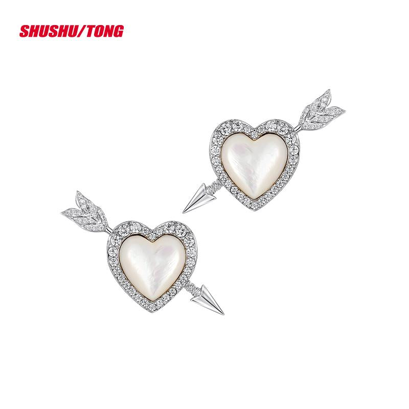 Designer Minimalist Heart Arrow Earrings