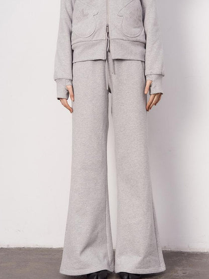 DIDDI MODA Detachable Fur Hood Snowflake Pocket Fleece Hoodie Set