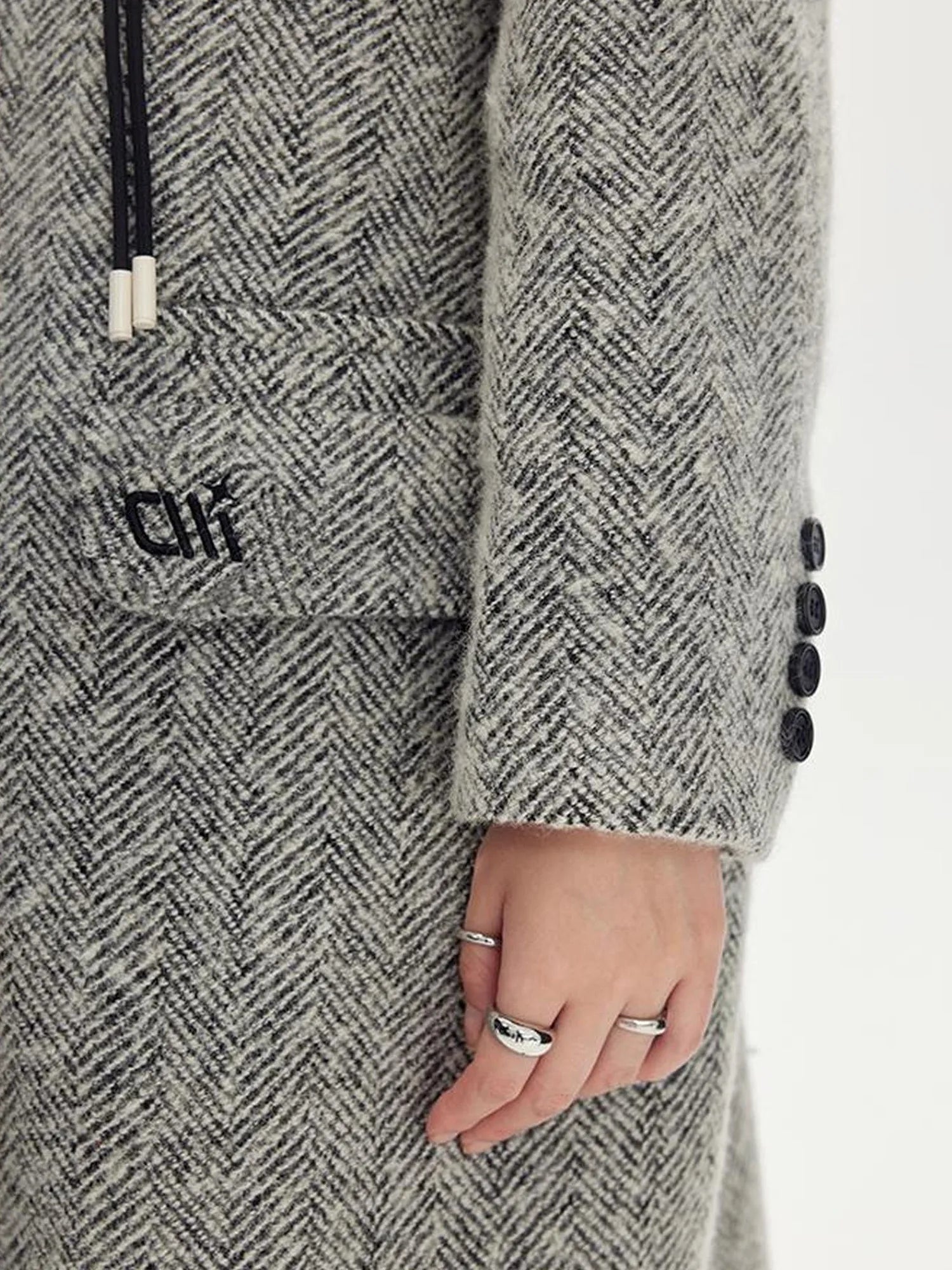 Detachable Hood Wool Blend Trench Coat