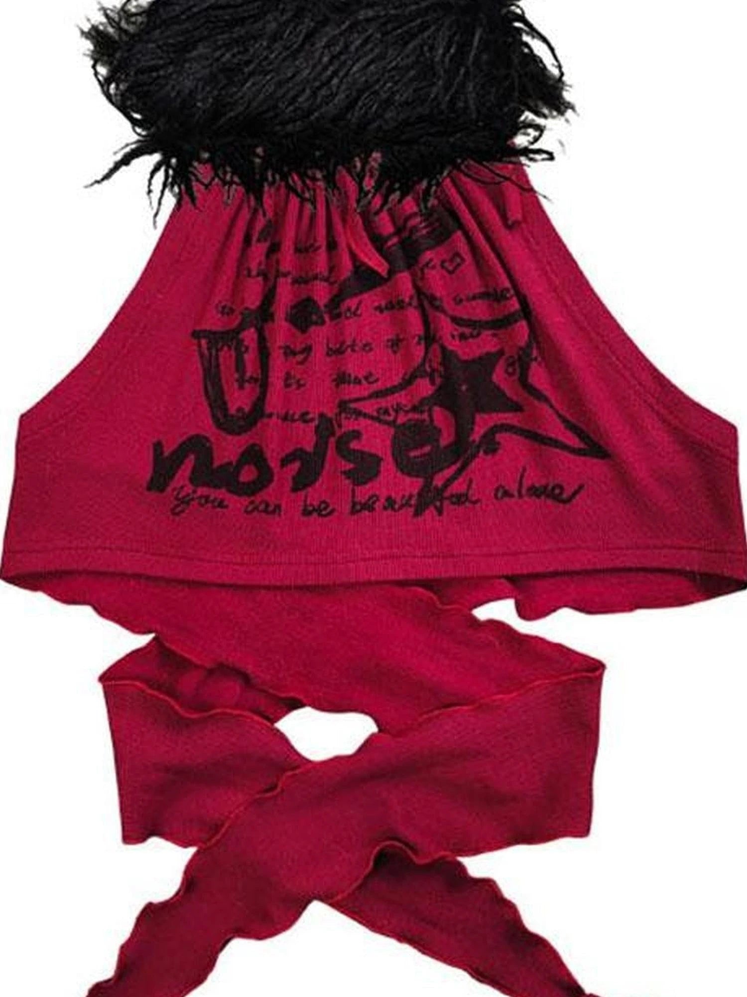 Detachable Two Way Sling Vest With Faux Fur Collar