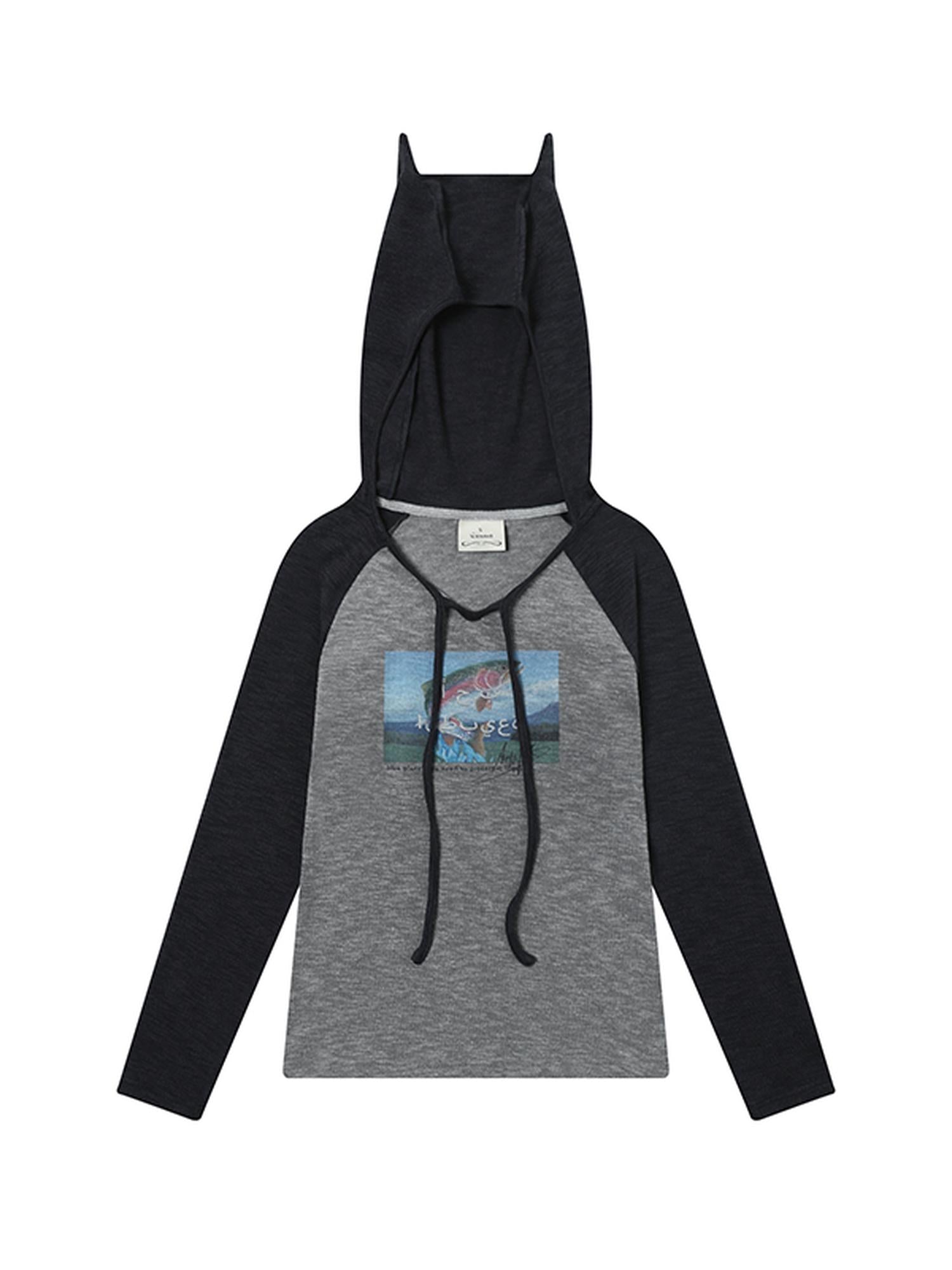 Achihara Devil Betta Earth Print Drop Shoulder Tee