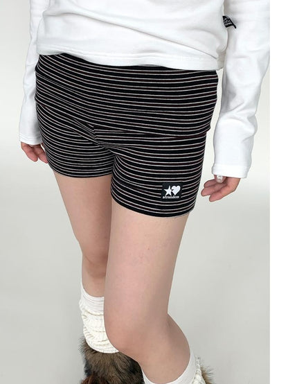 Devil Print Thermal Layered Leggings with Anti-Slip Shorts Pants