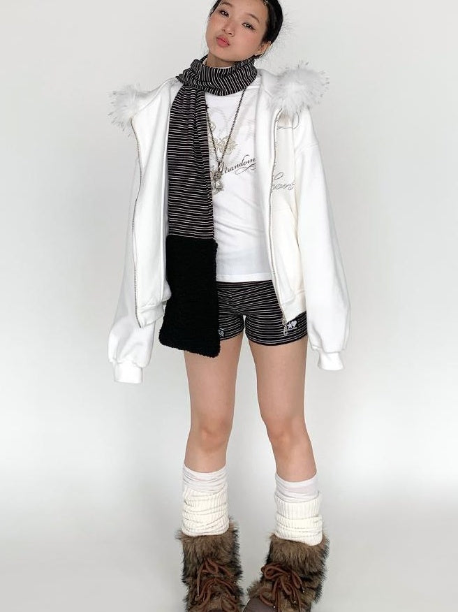 Devil Print Thermal Layered Leggings with Anti-Slip Shorts Pants