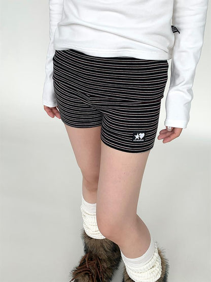 Devil Print Thermal Layered Leggings with Anti-Slip Shorts Pants