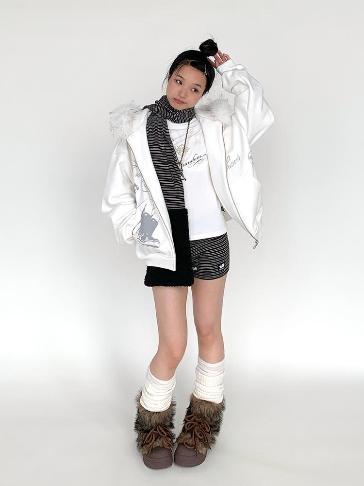 Devil Print Thermal Layered Leggings with Anti-Slip Shorts Pants
