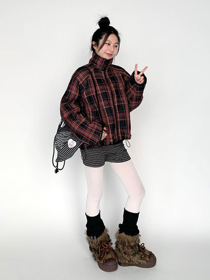 Devil Print Thermal Layered Leggings with Anti-Slip Shorts Pants