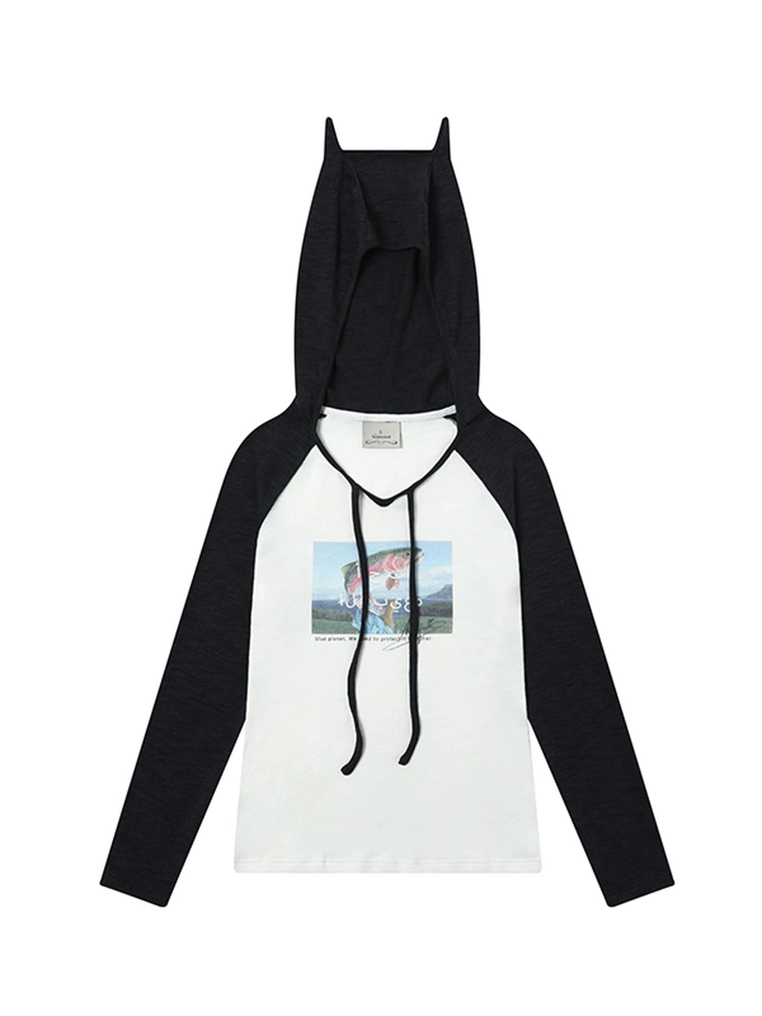 Devil Betta Earth Print Drop Shoulder Tee