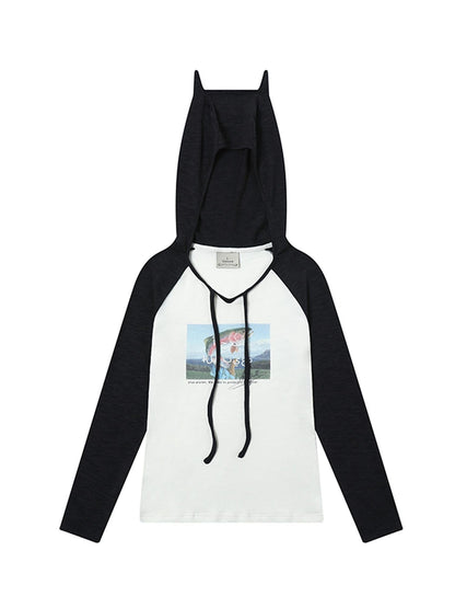 Achihara Devil Betta Earth Print Drop Shoulder Tee