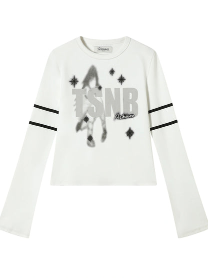 Tyndall Effect Short Sleeve Tee Warp Print Peace Message