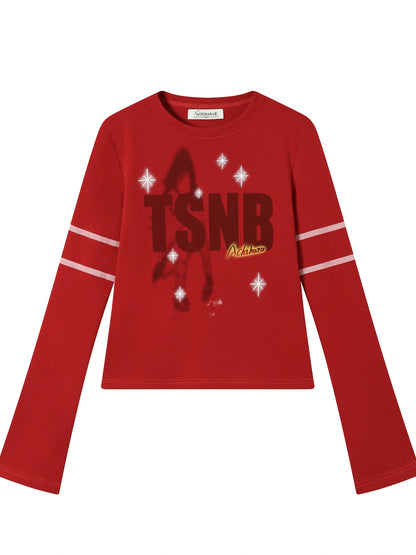 Tyndall Effect Short Sleeve Tee Warp Print Peace Message