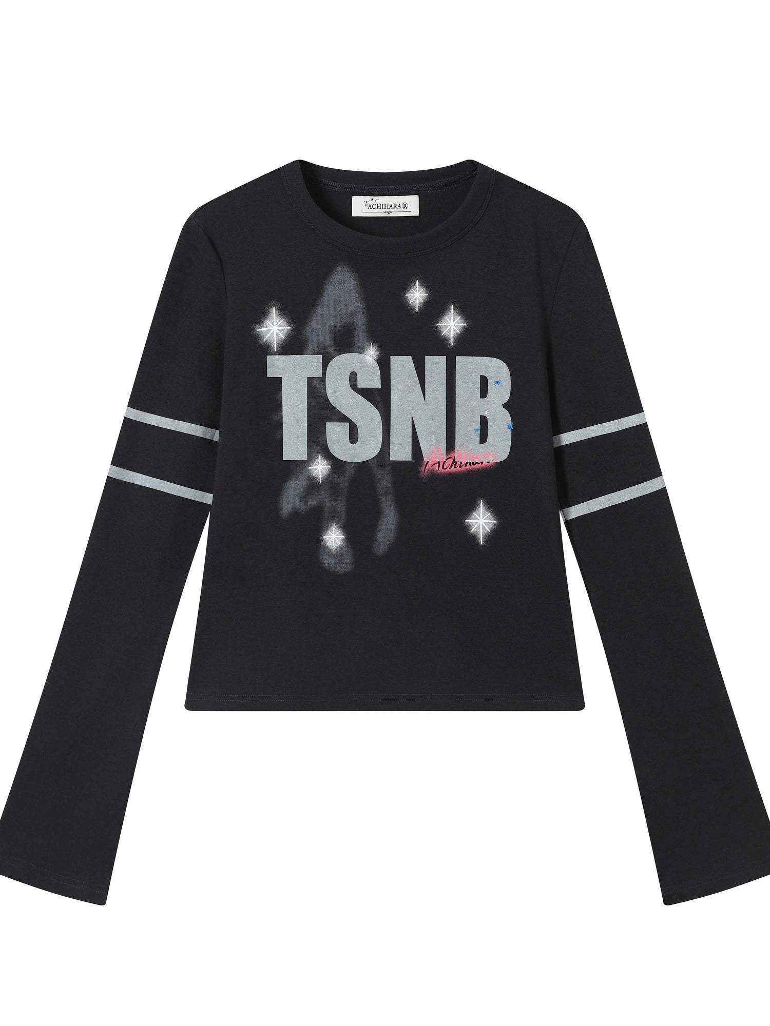 Tyndall Effect Short Sleeve Tee Warp Print Peace Message