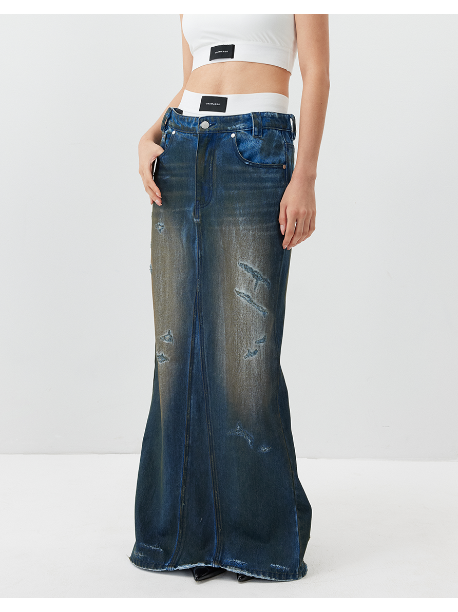 Dirty Mermaid Denim Skirt