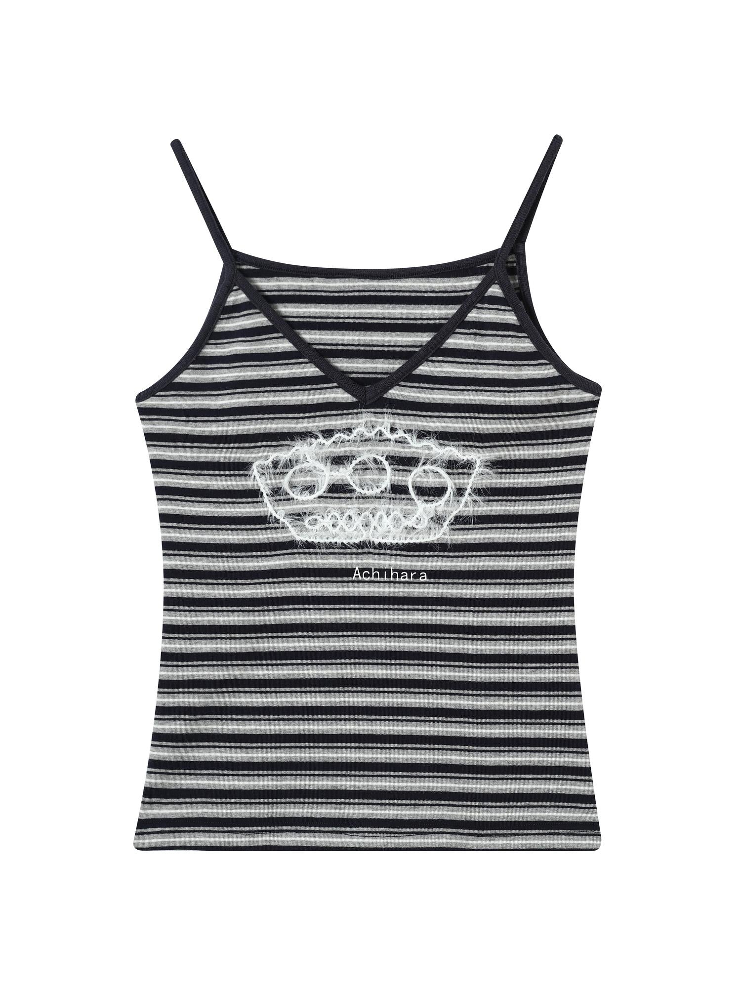 Achihara Breton Dixie Striped Rope Embroidered Bralette