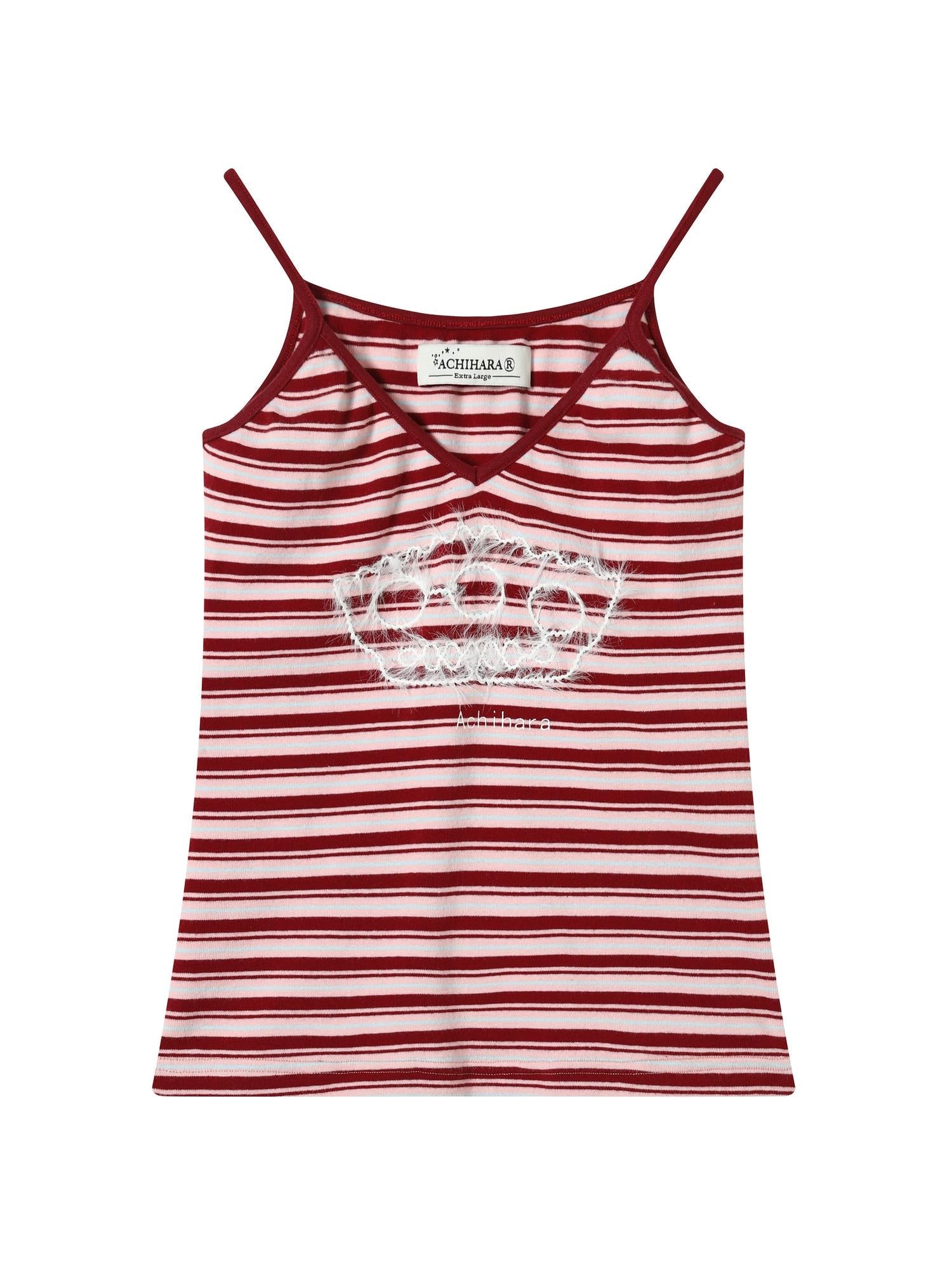 Achihara Breton Dixie Striped Rope Embroidered Bralette
