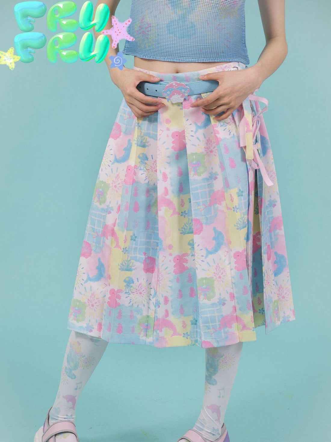 Frufru Gulu Dolphin Shell Cute Belt Decor Green Apple