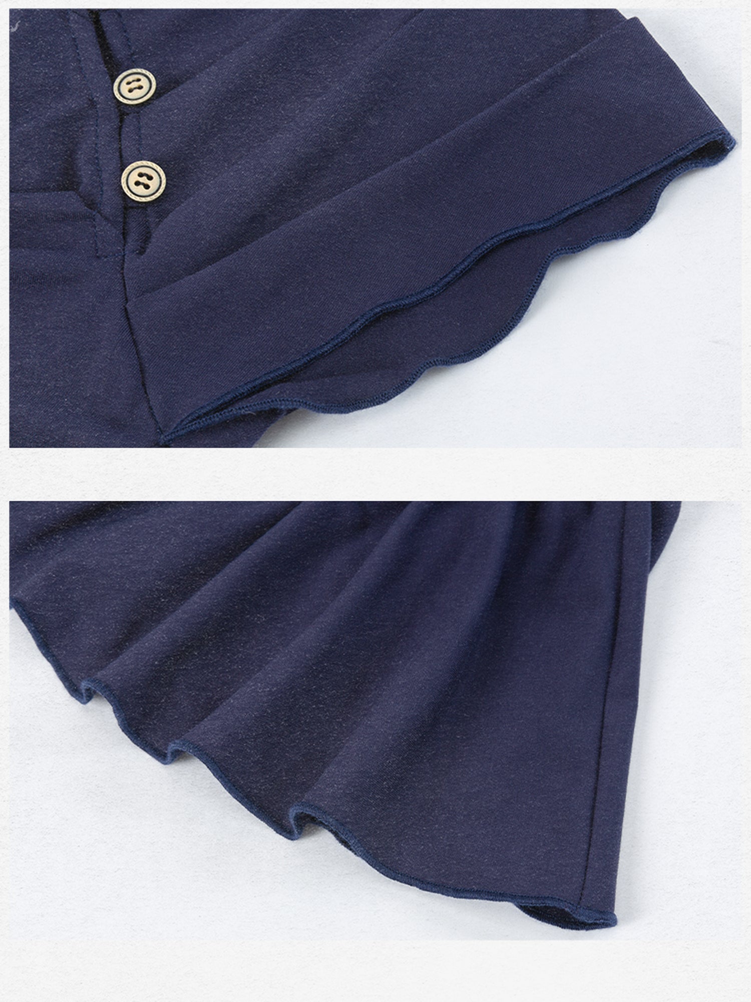 Dorydory Asymmetrical Placket Tuck Detail Tee With Flounced Hem