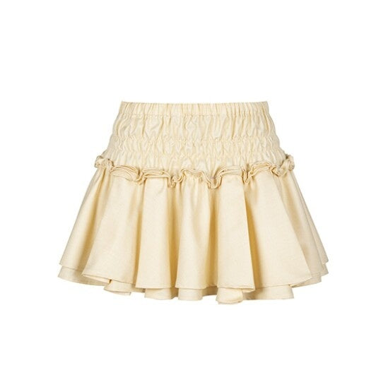 Dorydory_Beige_Black_Solid_Cake_Layer_Mid_Waist_Short_Women&
