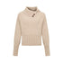 Dorydory_Beige_High_Neck_Waist_Cinched_Batwing_Sleeve_Women&
