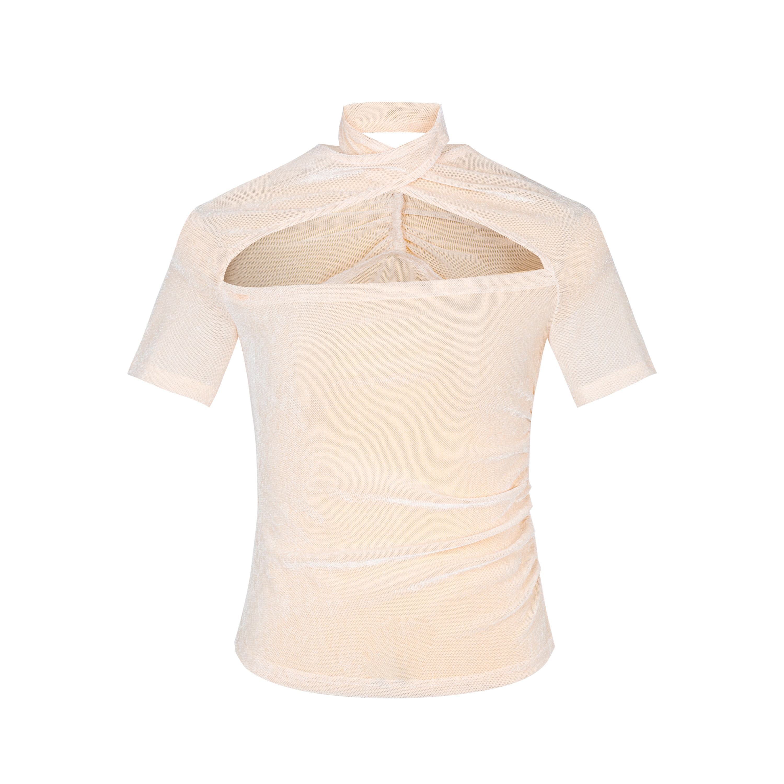 Dorydory_Beige_Openwork_Halter_Neck_Women&