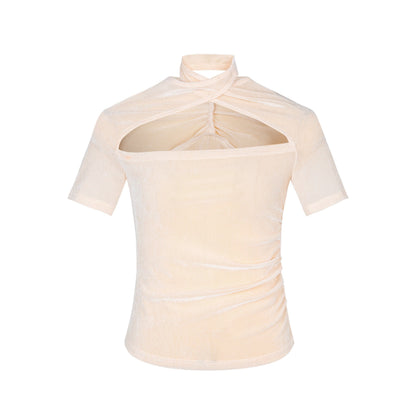 Dorydory_Beige_Openwork_Halter_Neck_Women&