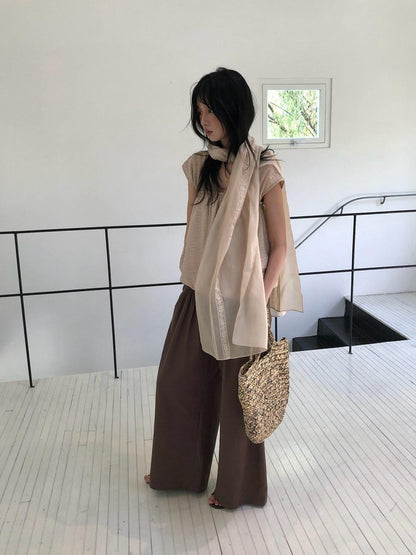Dorydory Beige Striped Lace Rectangular Women&