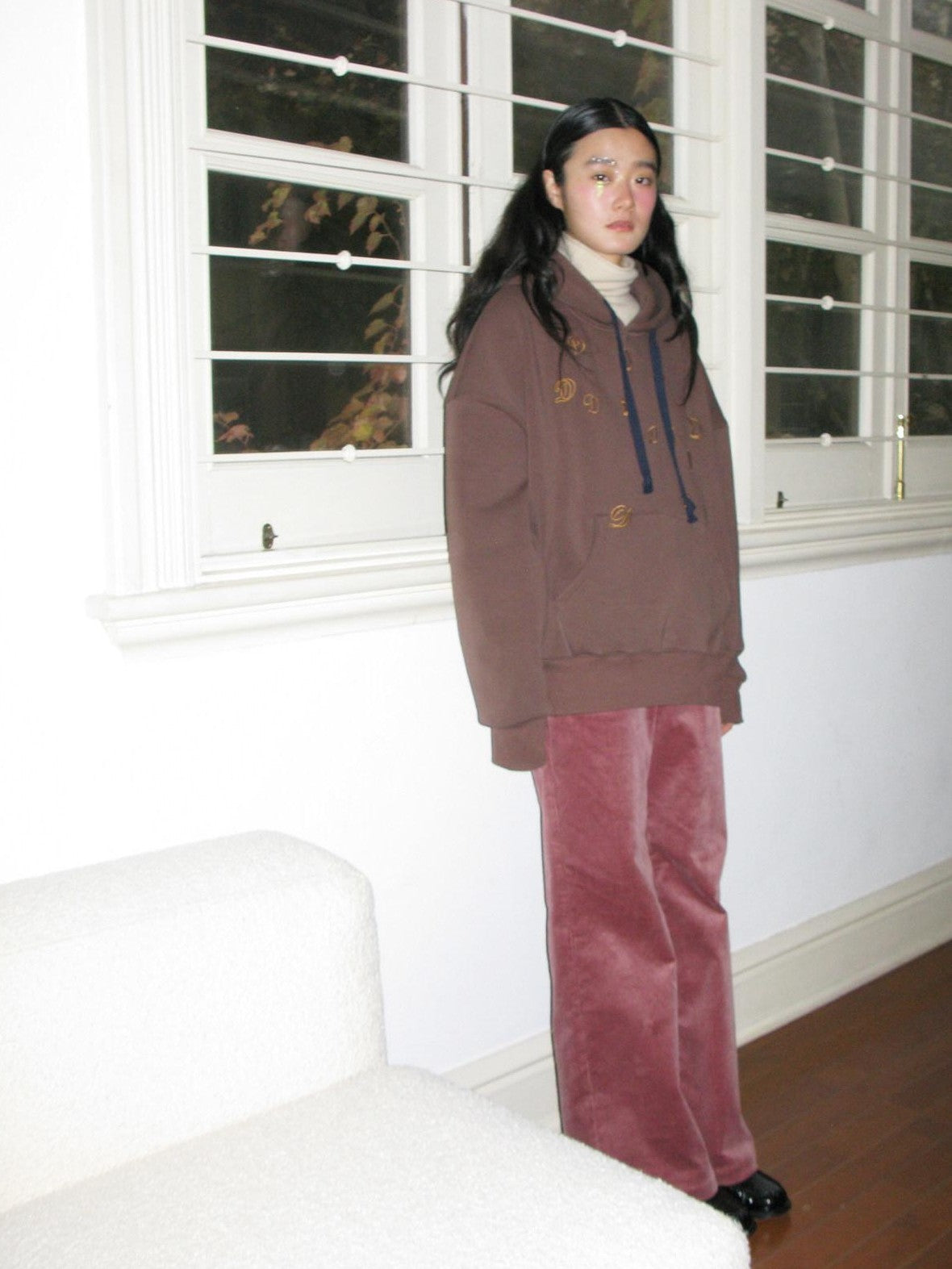 Dorydory Berry Pink Corduroy Wide Leg Relaxed Casual Women&