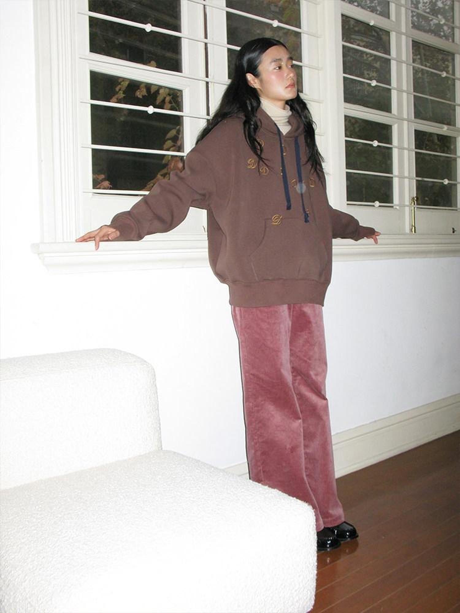 Dorydory Berry Pink Corduroy Wide Leg Relaxed Casual Women&