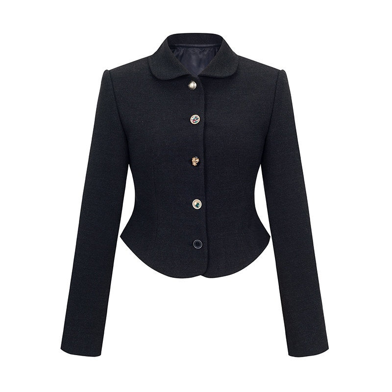 Dorydory_Black_Cinched_Waist_Small_Round_Neck_Women&