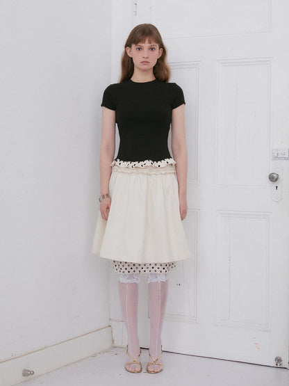 Dorydory Black Gray Contrast Lace Slim Fit Women&